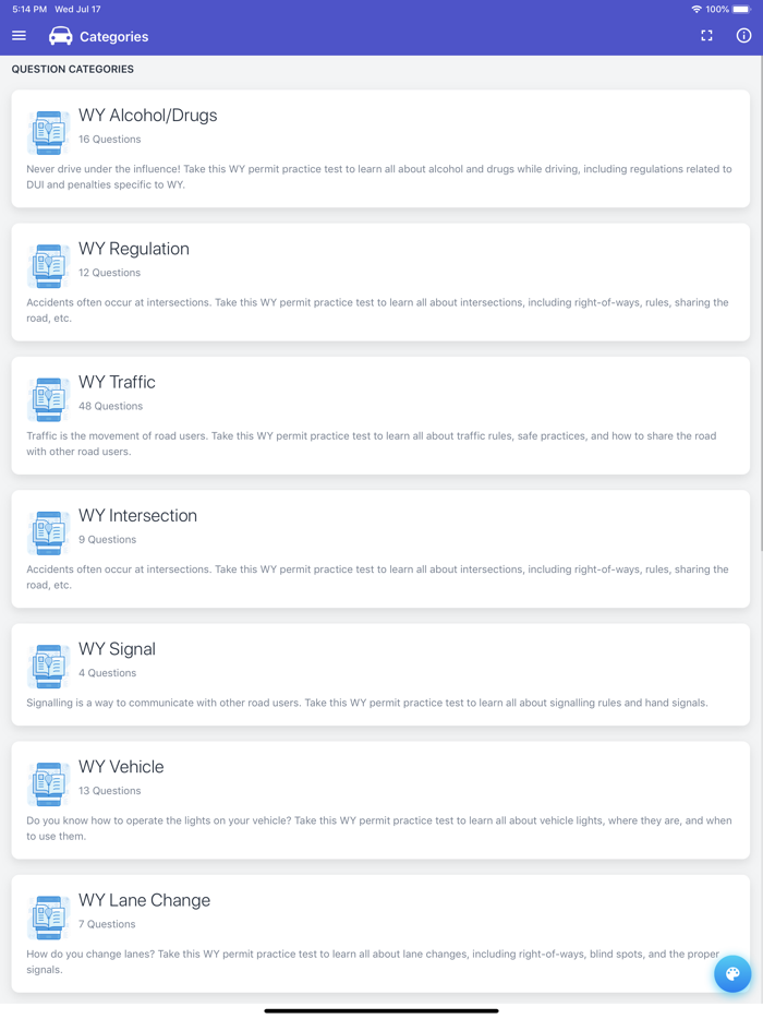 Wyoming DOT Practice Test