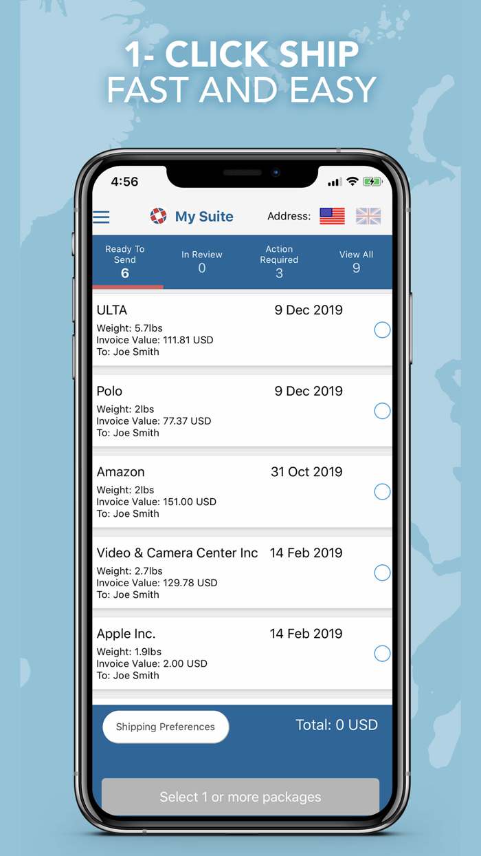 MyUS Global Shipping App
