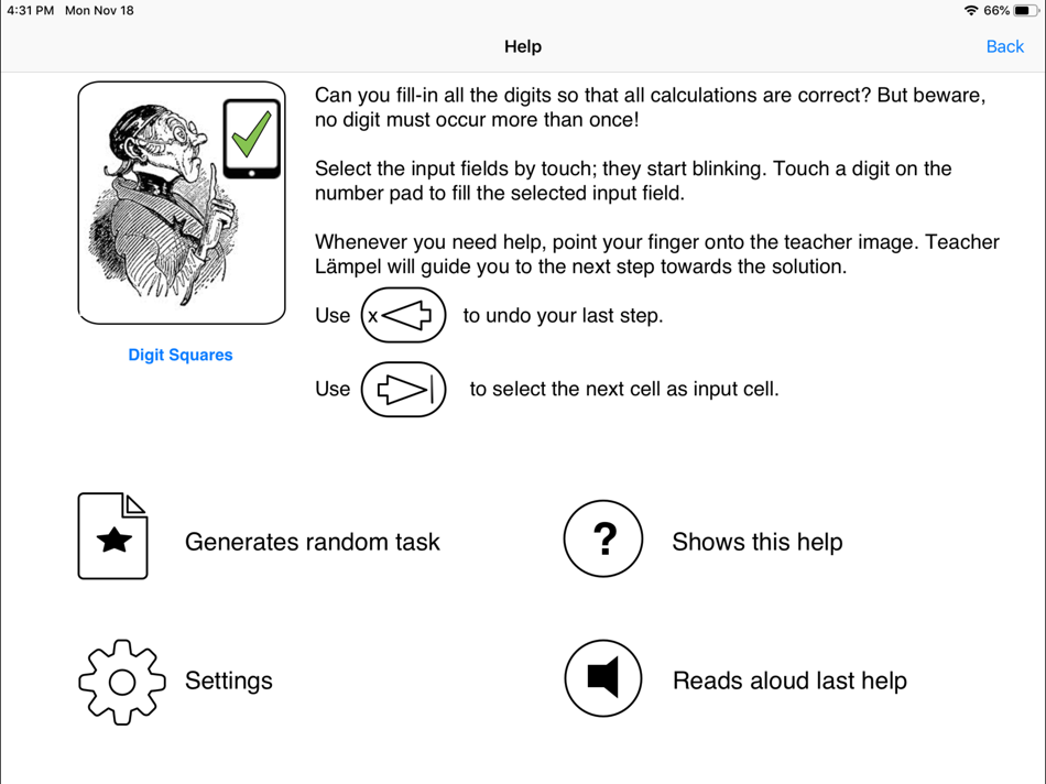 #2. Lehrer Lämpel: Digit Squares (iOS) 由: Claus Zinn