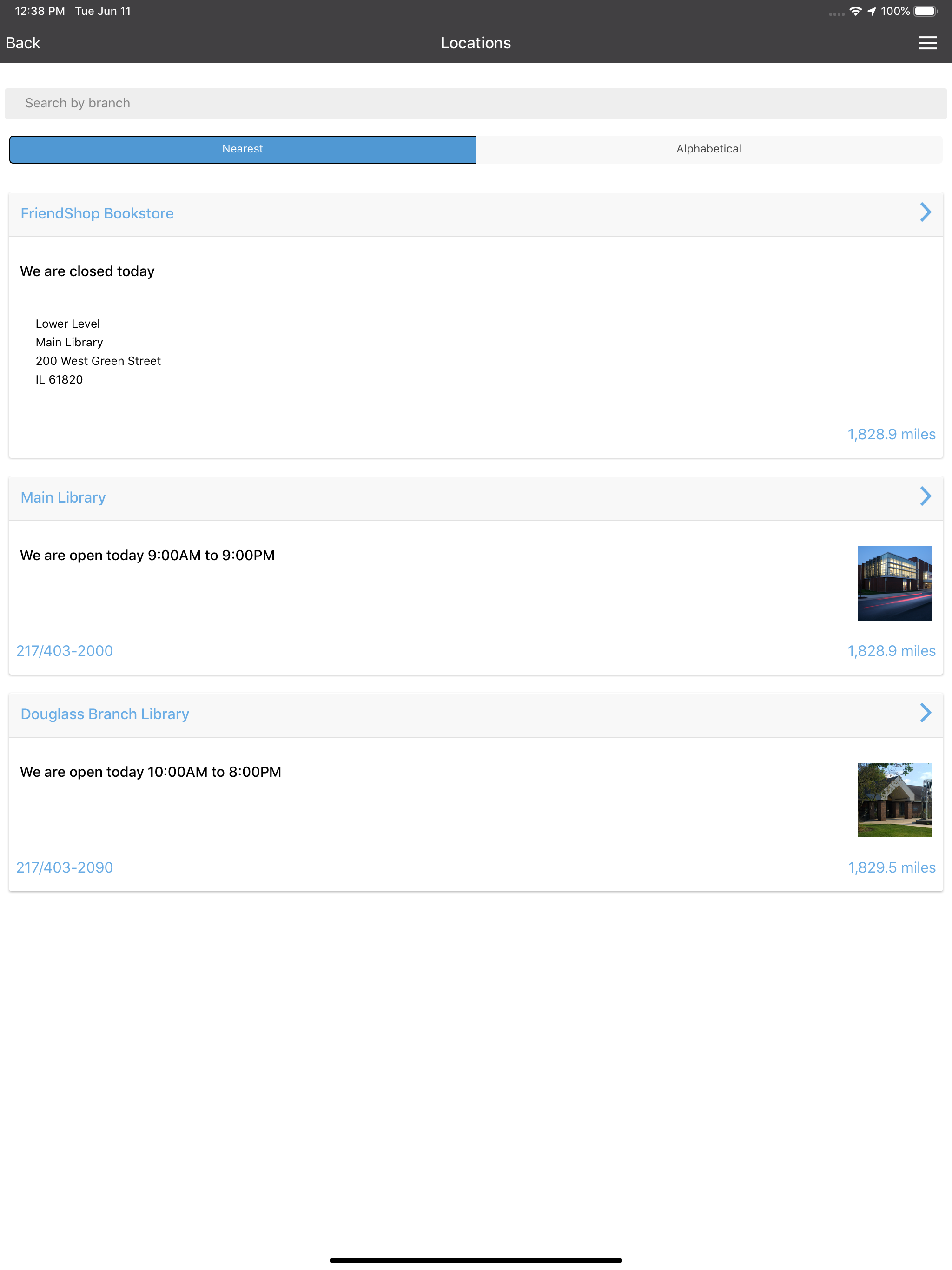 Champaign Public Library App