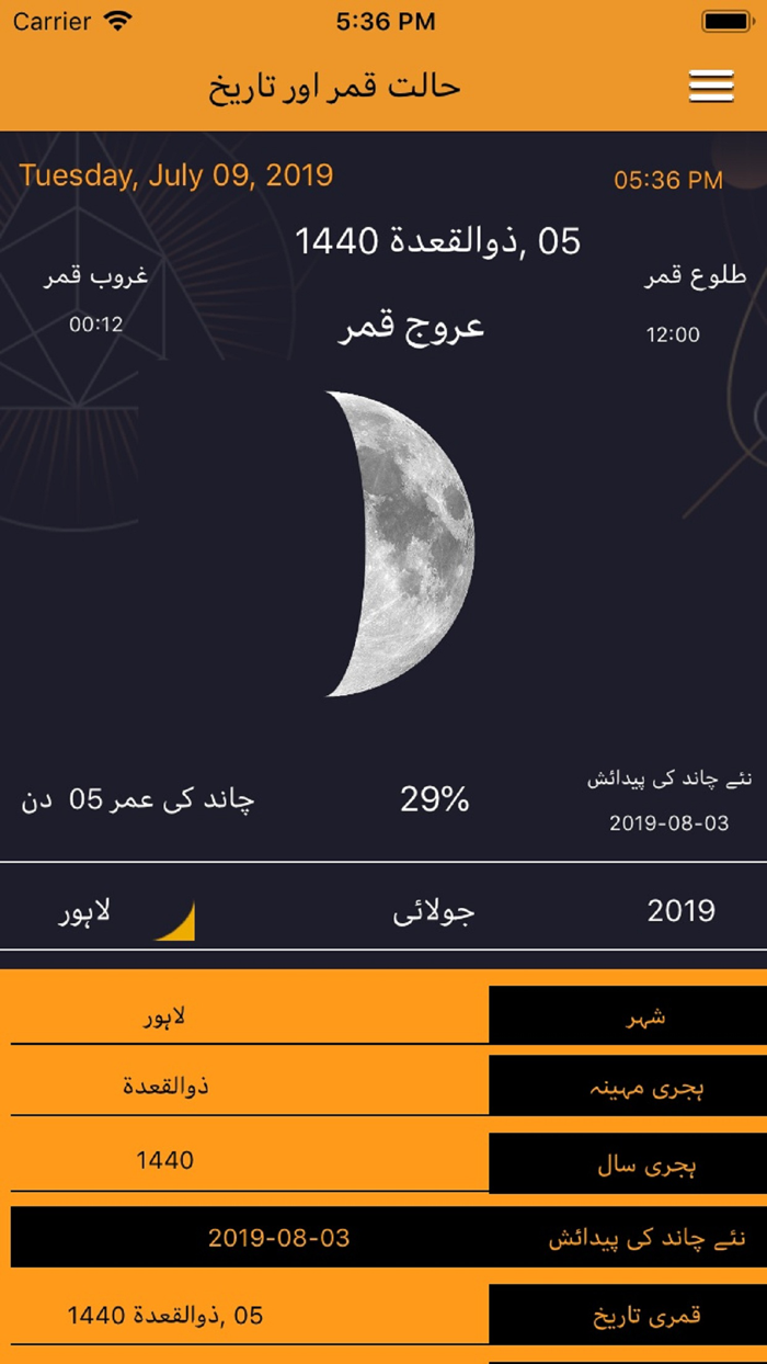 Moon Phases Pakistan