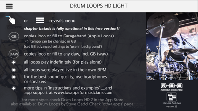 Screenshot #1 pour Drum Loops HD Light