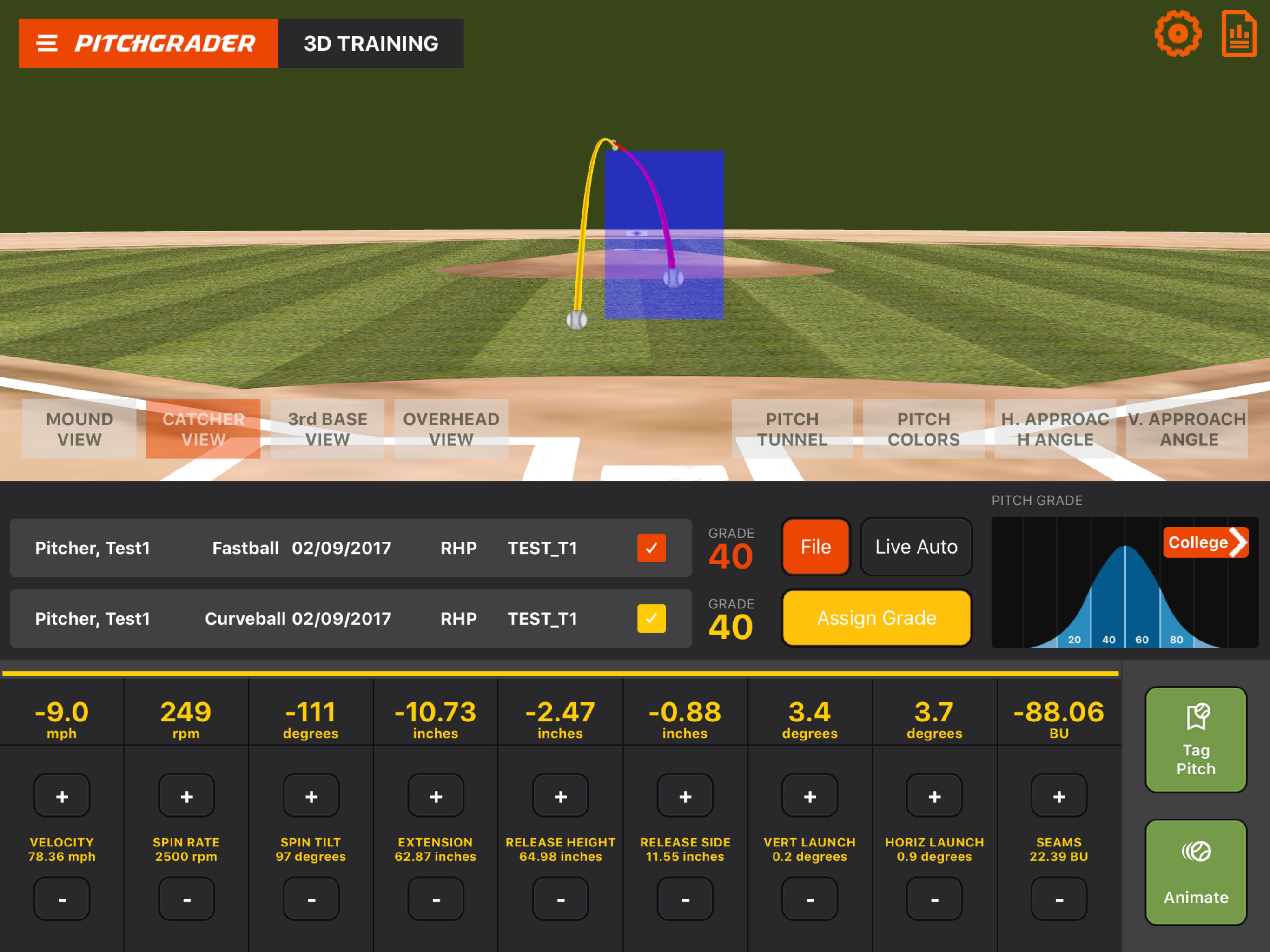 PitchGrader screenshot 2