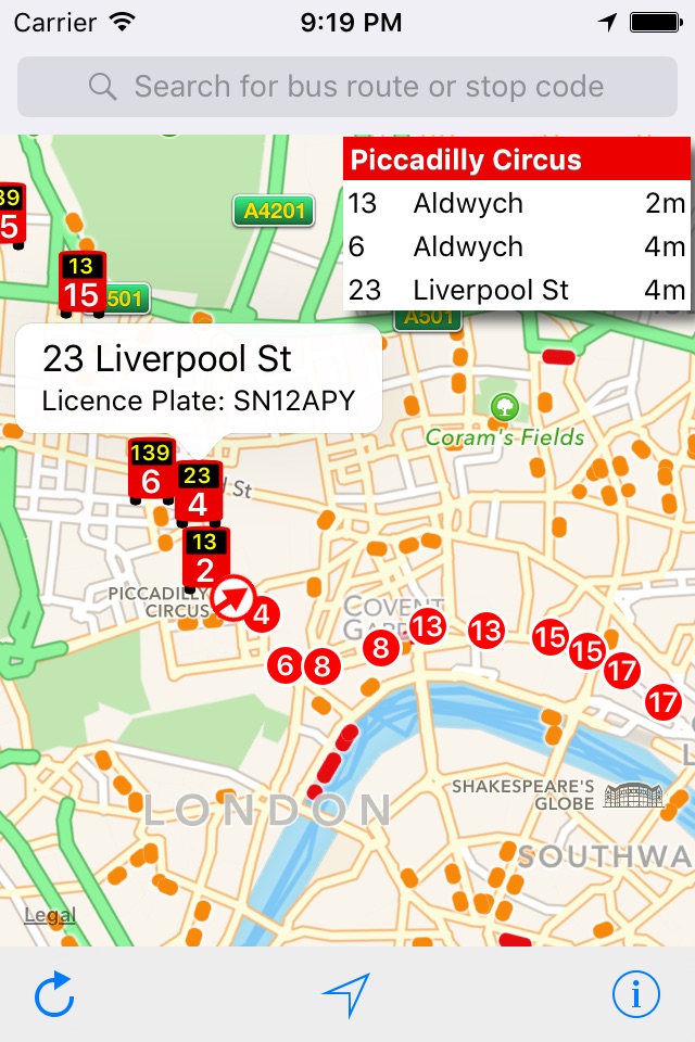 London Live Bus Map screenshot 3