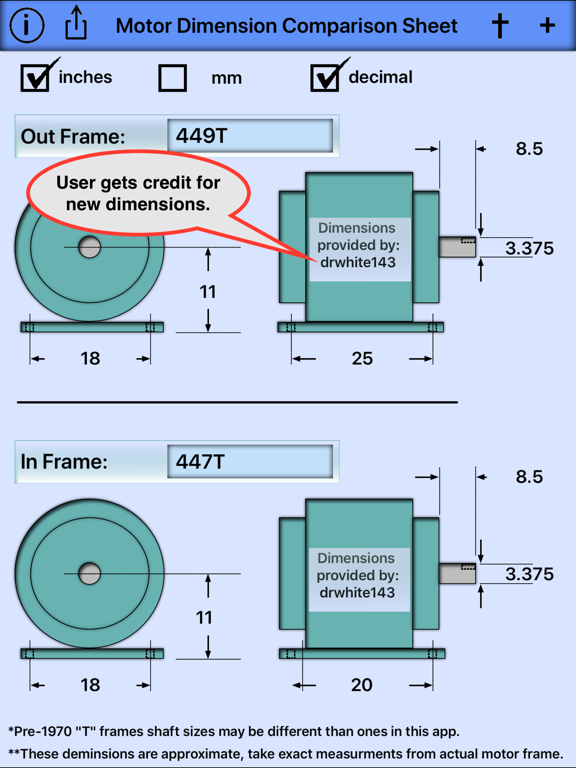 Screenshot #5 pour Motor Dimension Comparison 2