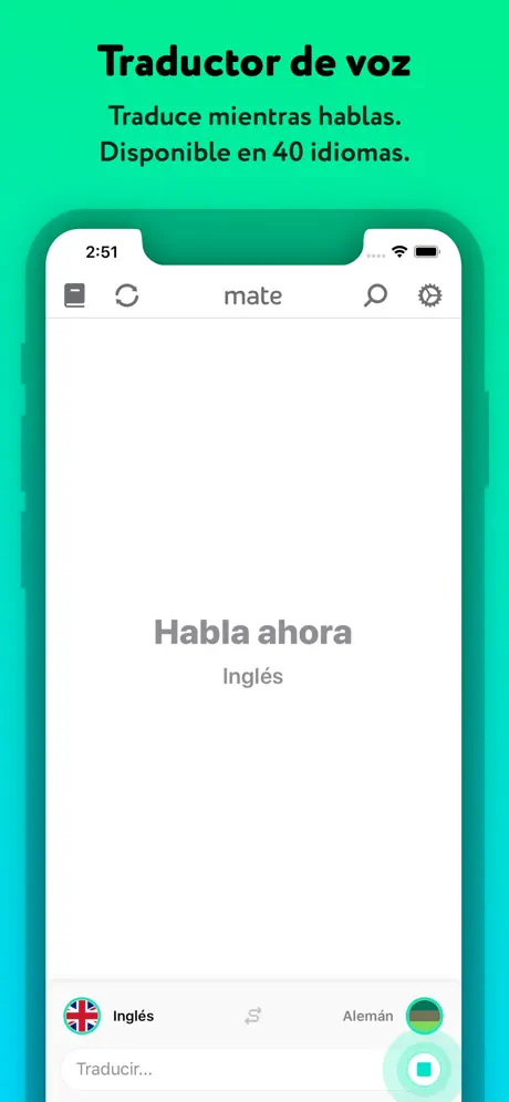 Mate traductor de voz & habla