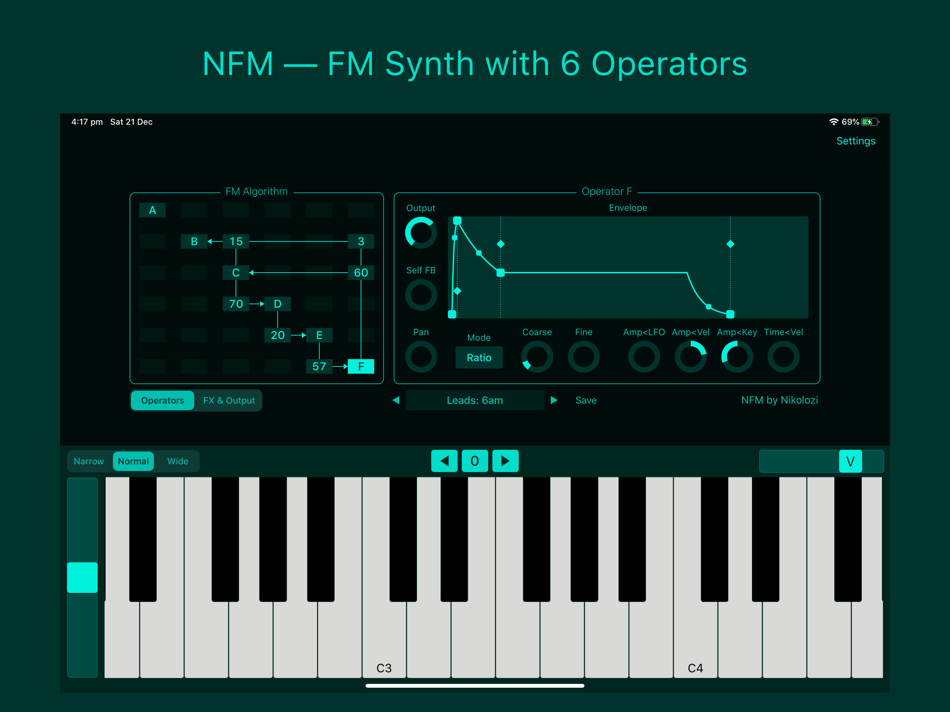 #1. NFM – AUv3: FM Synth (iOS) Göre: Nikolozi Meladze