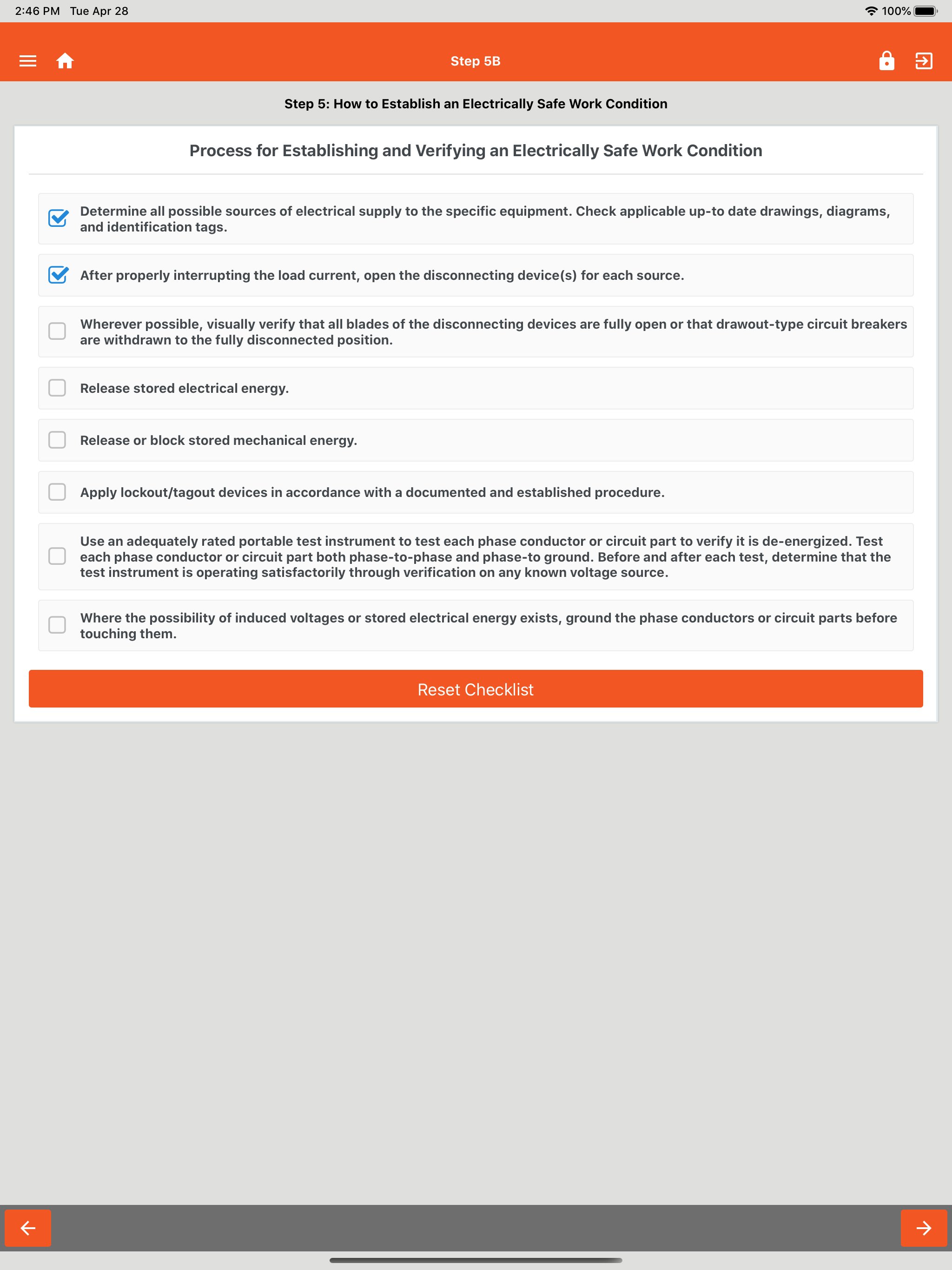 Electrical Risk Checklist NTT