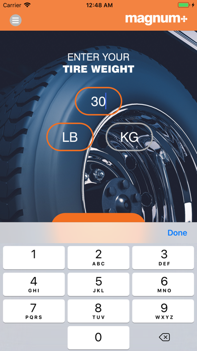 Magnum+ Tire Balancing Screenshot