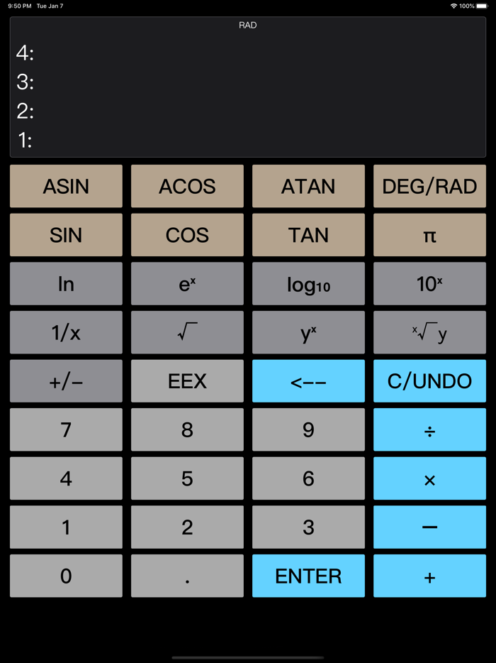 Stack RPN Calculator