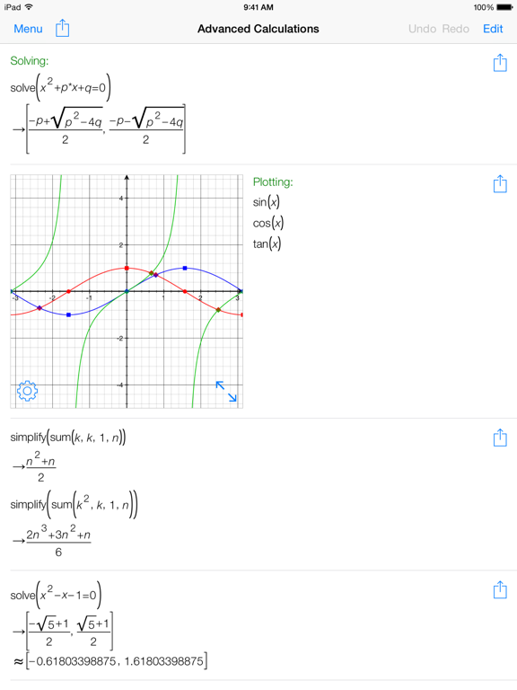 Screenshot #1 for Mathematics with PocketCAS Pro