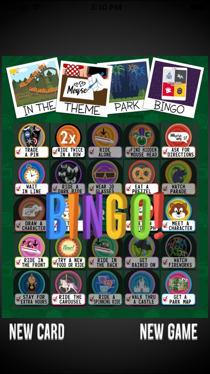 Activity Bingo Theme Park