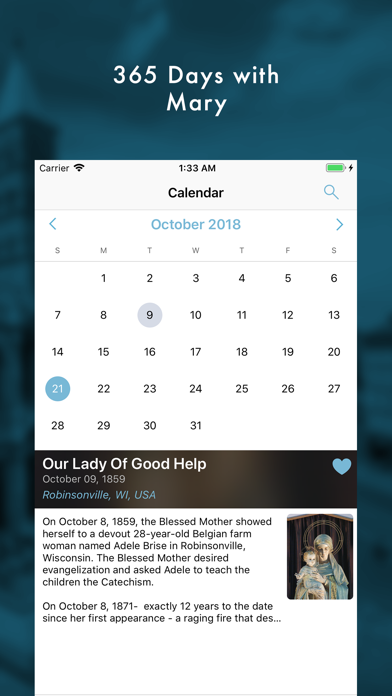 Marian Calendar Screenshot 1 - AppWisp.com Marian Calendar Screenshot 1 - AppWisp.com