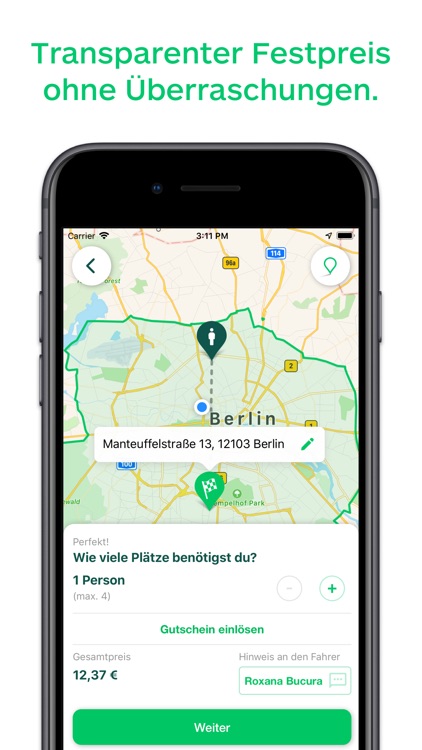 CleverShuttle: Ridepooling App