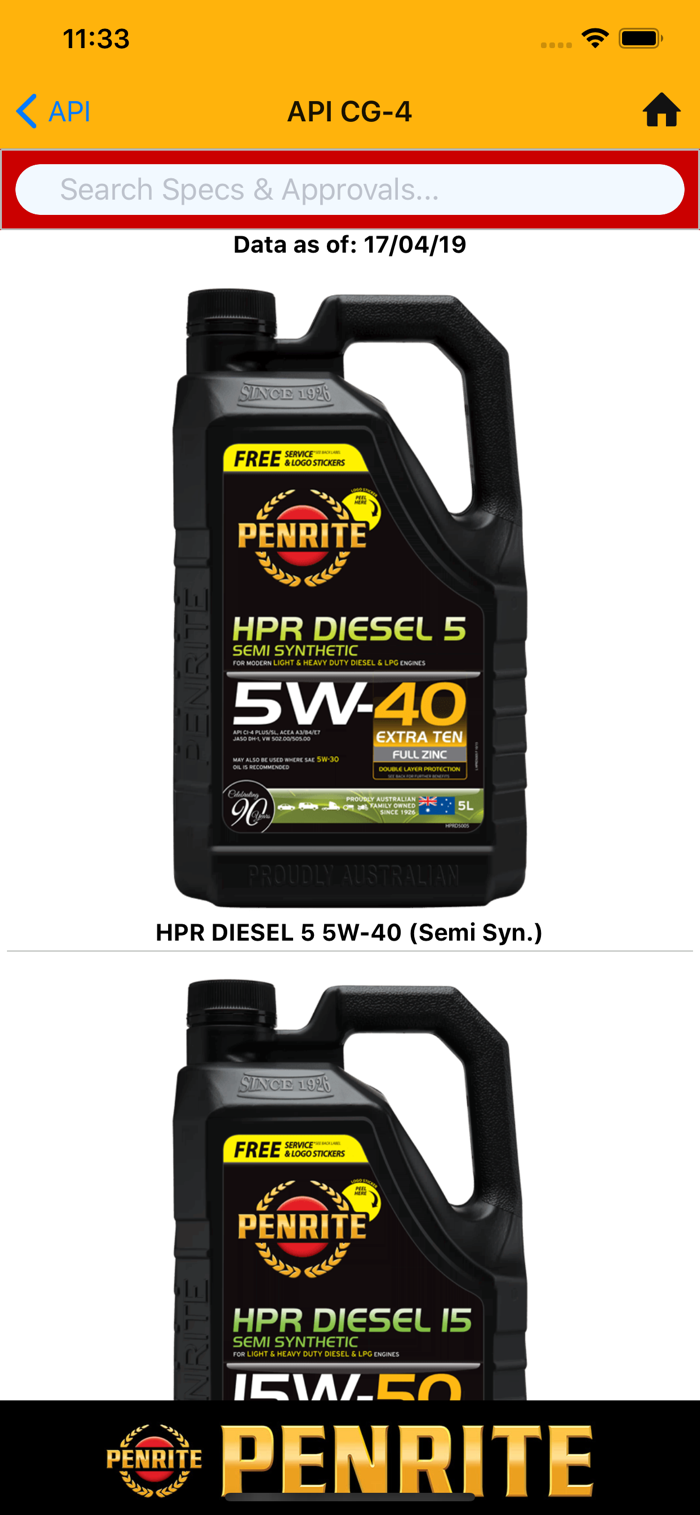 Penrite Specfinder - 彭瑞特规格查找器可帮您为应用找到适配产品，能依据您应用的规格