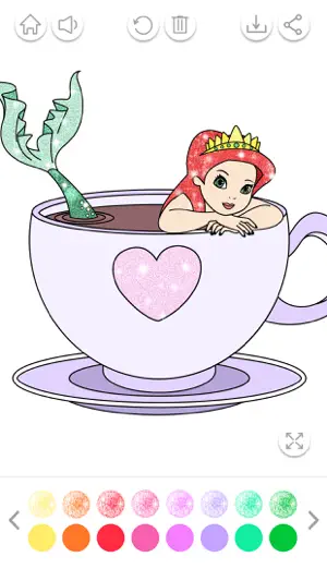 Mermaid Coloring Book Glitter screenshot 4