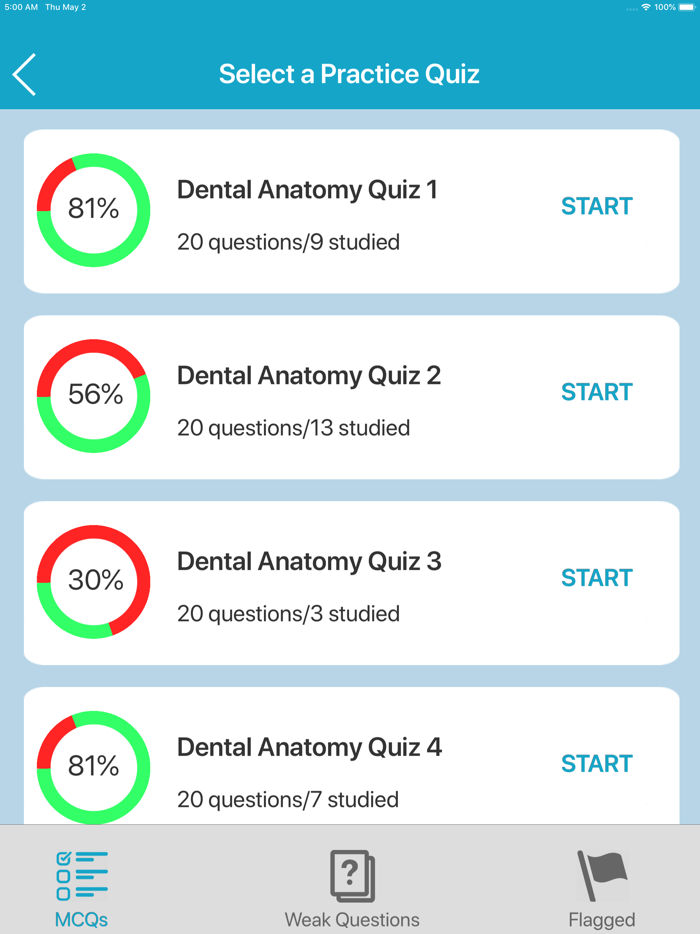 Dental Anatomy Quizzes