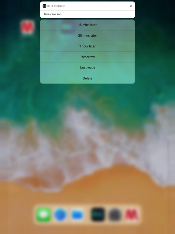 Remind Repeatedly Until Done iPad screenshot