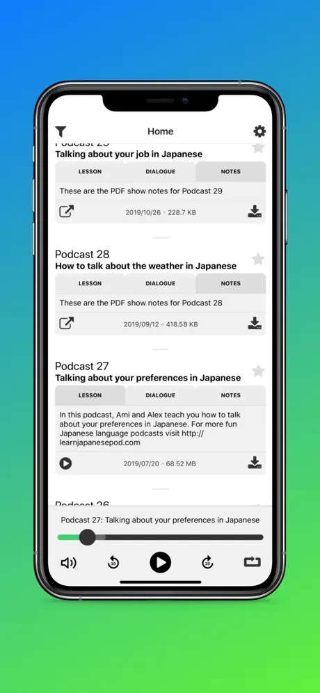 Learn Japanese Pod App
