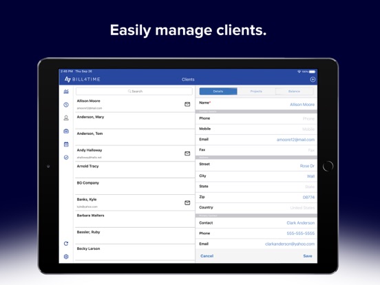 Bill4Time iPad screenshot 6 - Business app