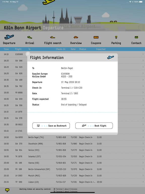 Köln Bonn Airport iPad screenshot 2 - Travel app