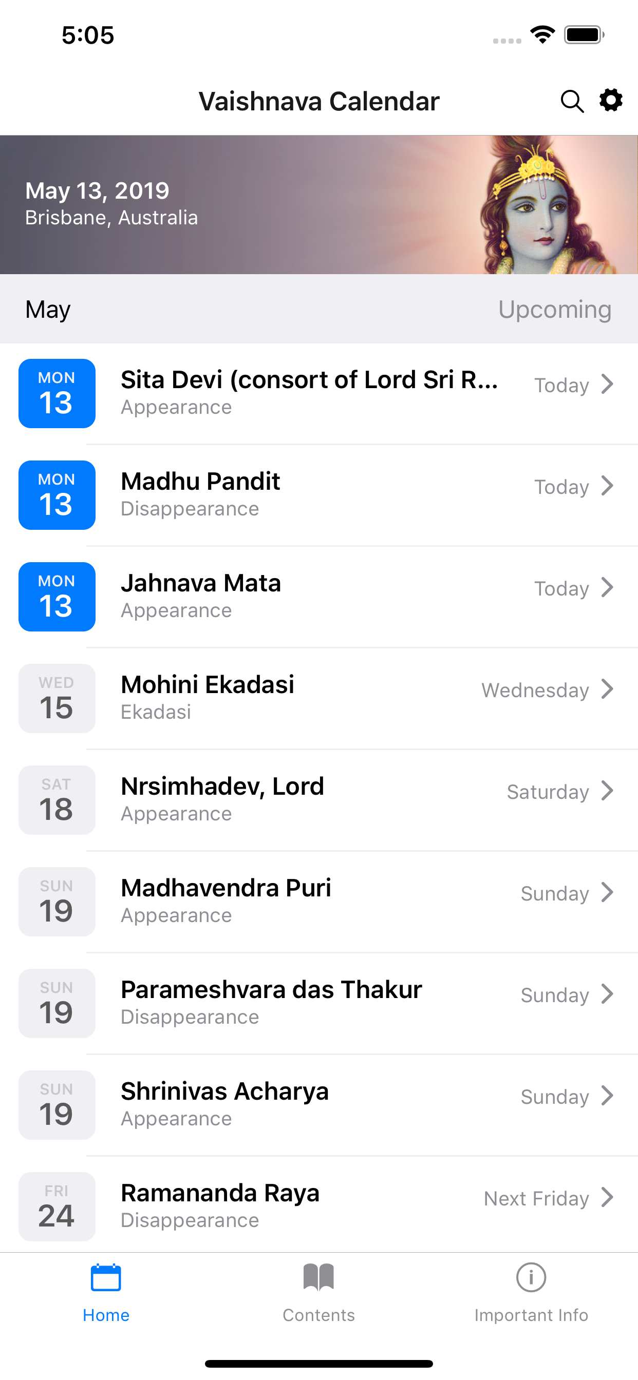 Vaishnava Calendar