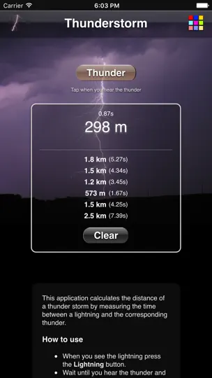 Screenshot von Gewitterrechner auf dem iPhone 2