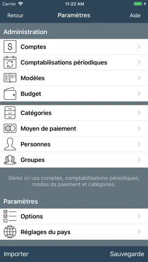 Capture d'écran de My Budget Book sur iPhone 10