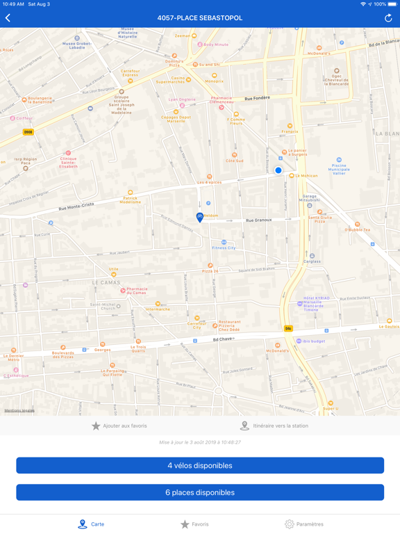 Simple Le Vélo (Marseille) iPad screenshot 5 - Navigation app