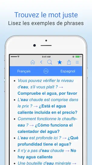 Capture d'écran de Dictionnaire Français–Espagnol sur iPhone 3