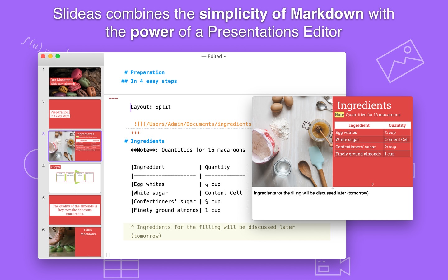 Screenshot do app Slideas- Markdown Presentation