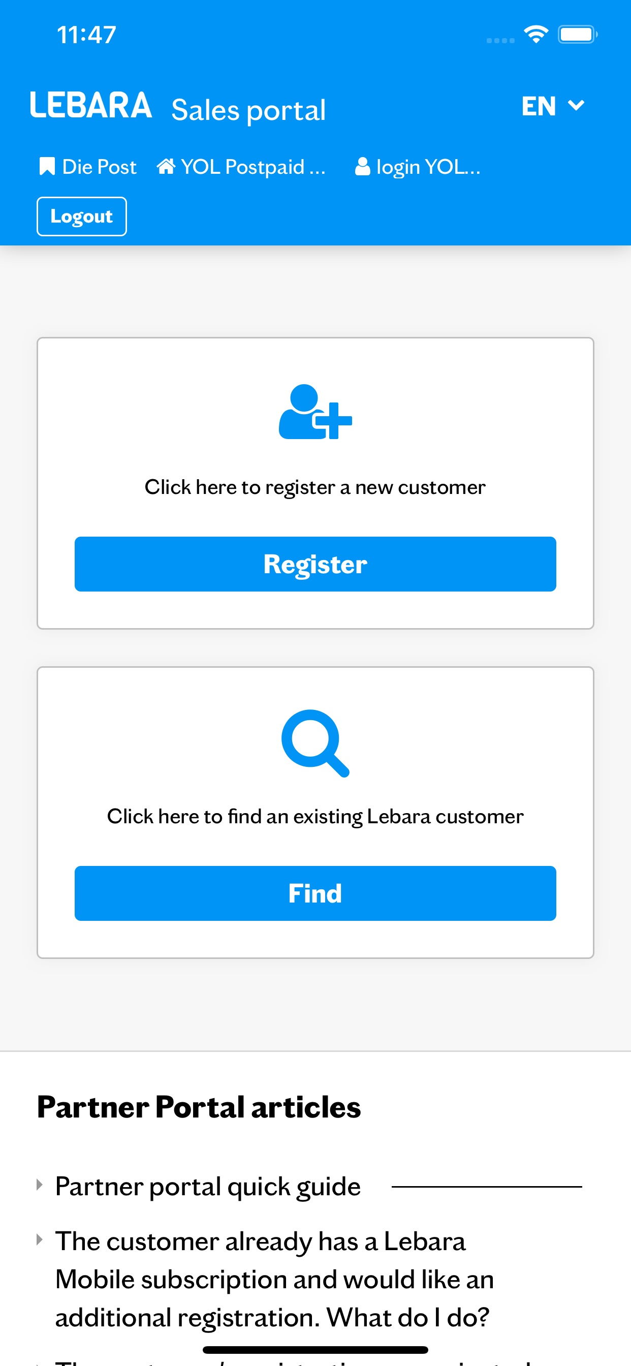 Lebara Partner Portal Schweiz