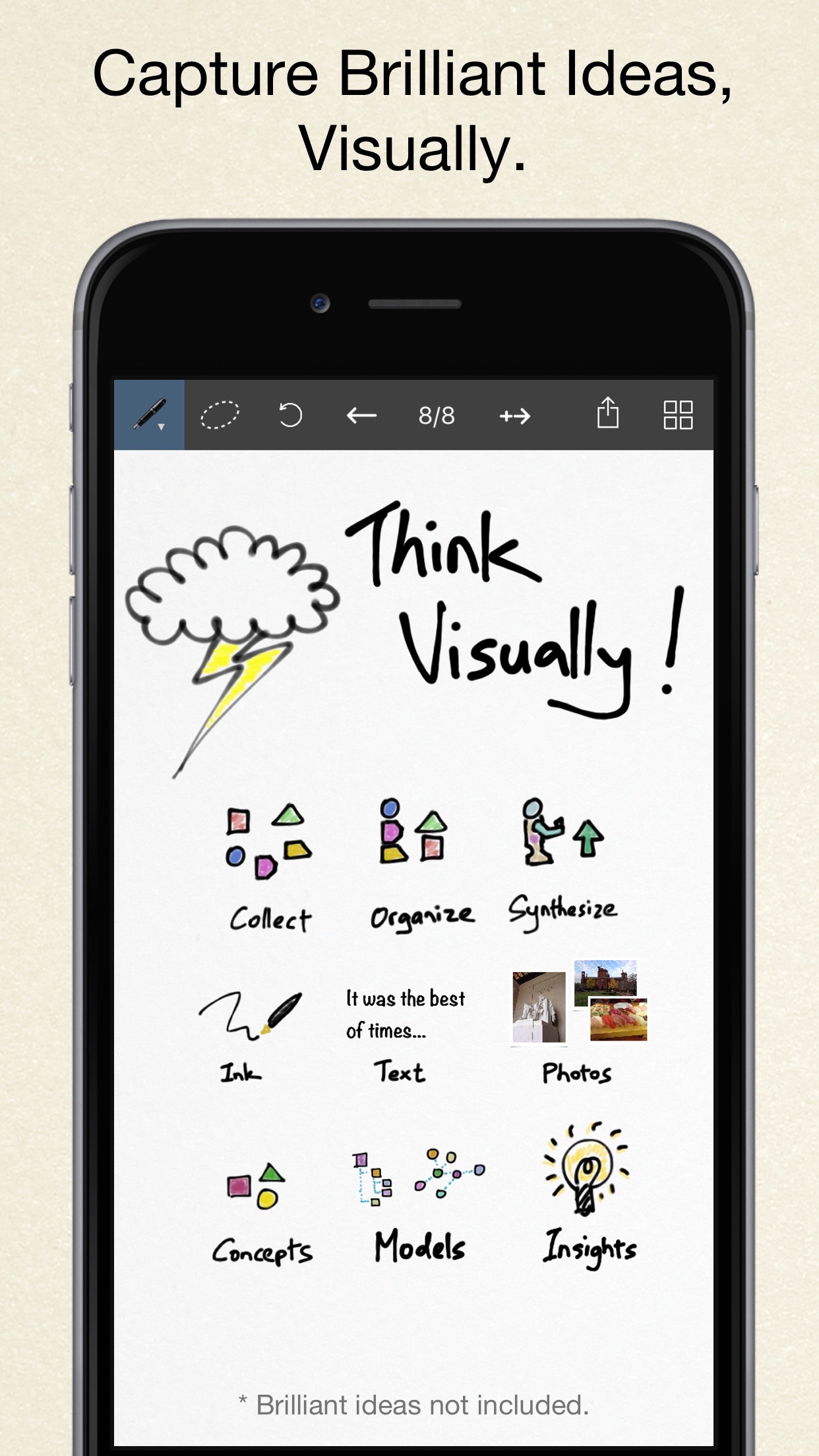 Screenshot do app Inkflow Plus Visual Notebook