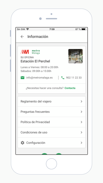 Metro de Málaga Oficial Screenshot