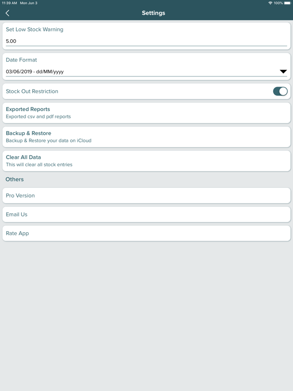 Simple Stock Manager iPad screenshot 7 - Business app