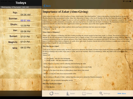 Salat Helper Learn Muslim Pray iPad screenshot 6 - Reference app