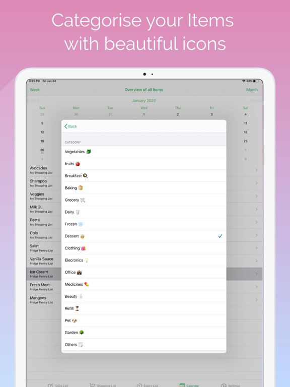 ELists iPad screenshot
