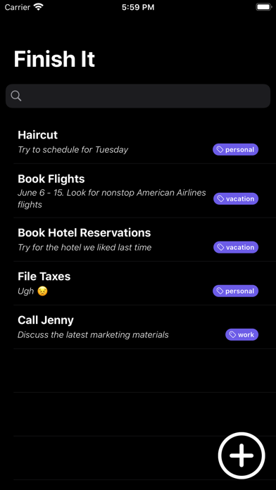 Finish It: Simple ToDo List iPhone screenshot 3 - Productivity app