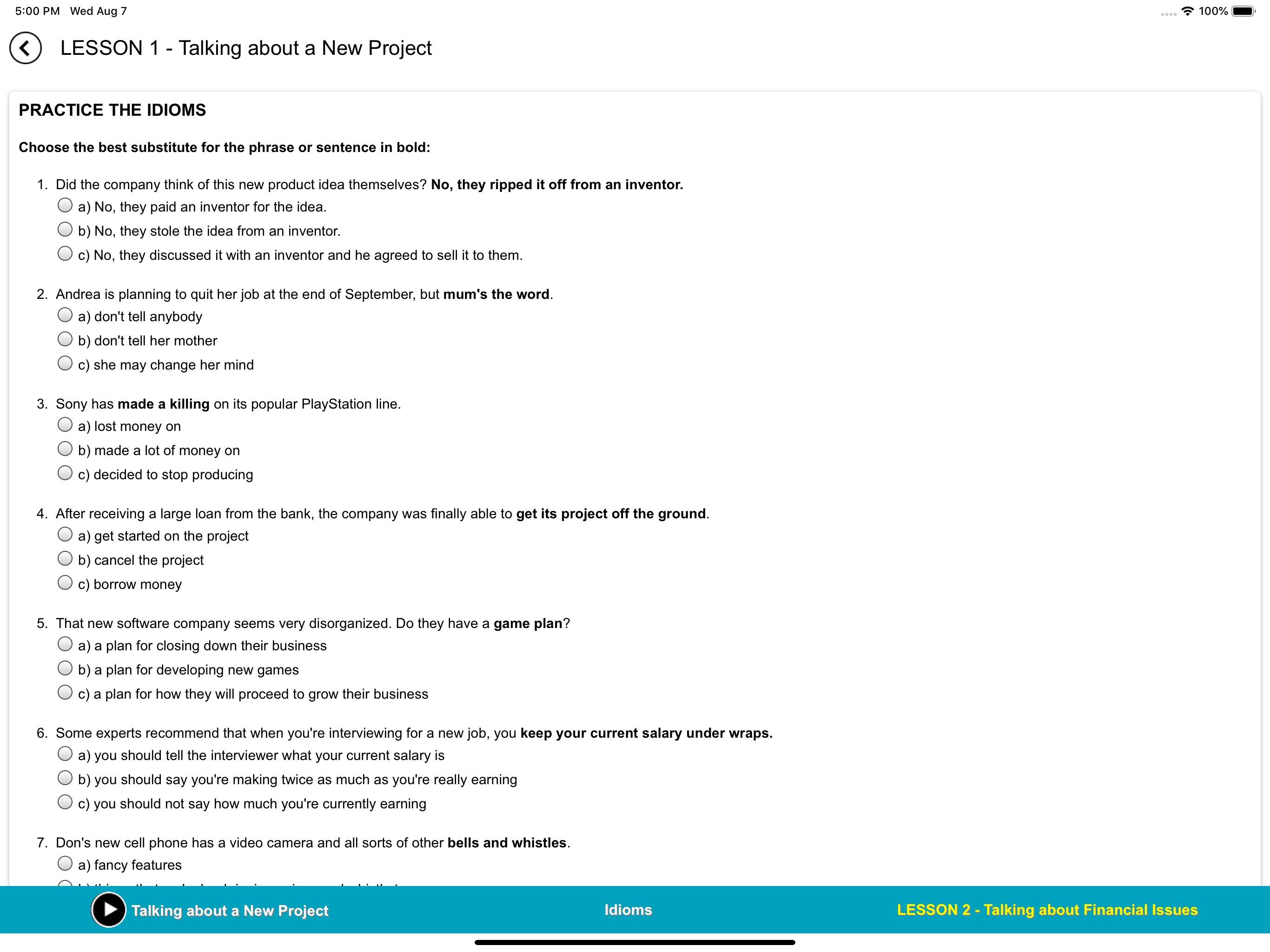 Business Idioms in English