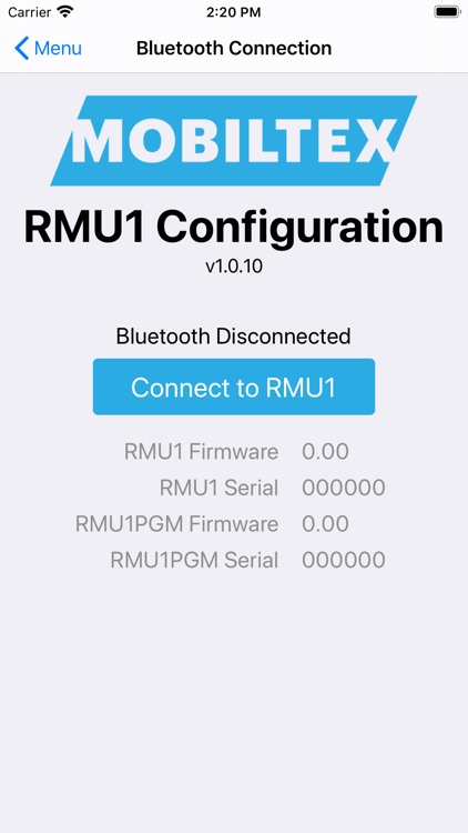 RMU1 Config
