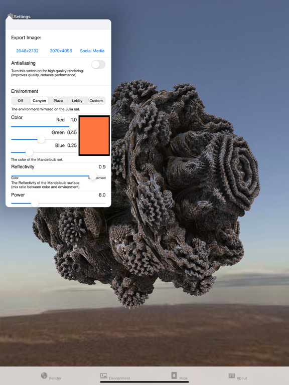Screenshot #5 pour Mandelbulb Raytracer HD