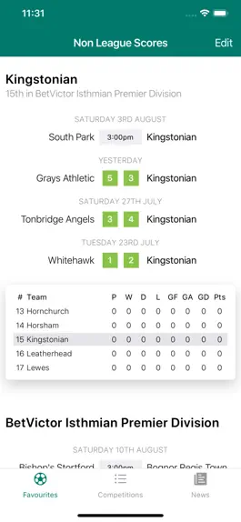 Game screenshot Non League Football Scores apk