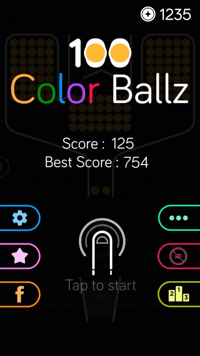 100 Color Ballz Single Tap Screenshot