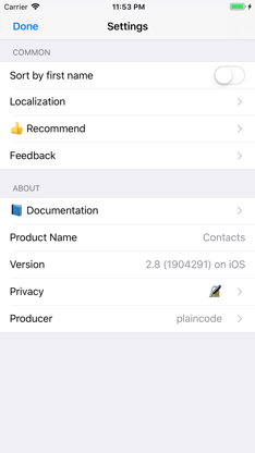 Contacts last entries & search screenshot 3