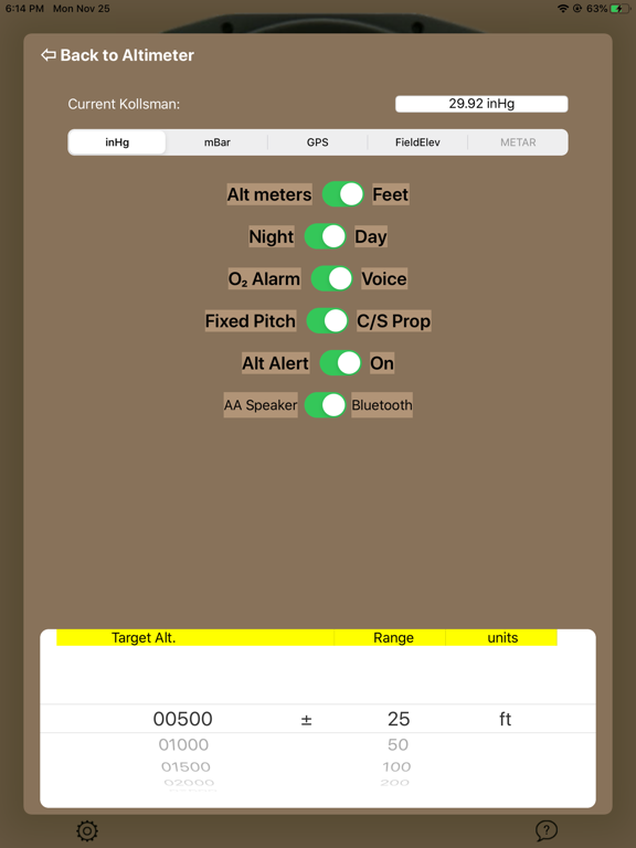 avAltimeter iPad screenshot 5 - Lifestyle app