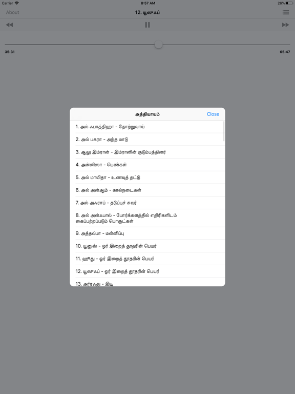 Screenshot #5 pour Quran Player (Qira'at & Tamil)
