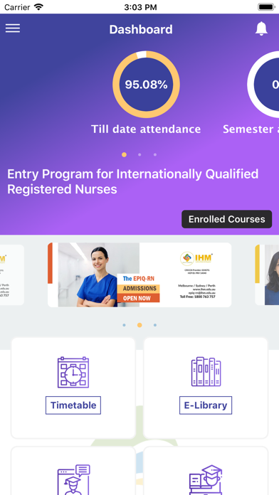 IHNA Student Hub Screenshot