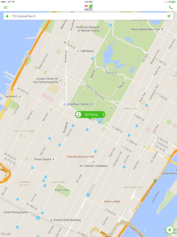 Bernice Car Service iPad screenshot 2 - Travel app