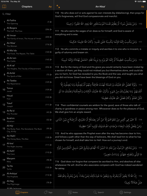 Quran Notes iPad screenshot 5 - Reference app