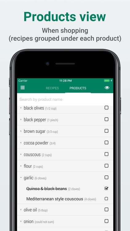 PivotList - grocery shopping